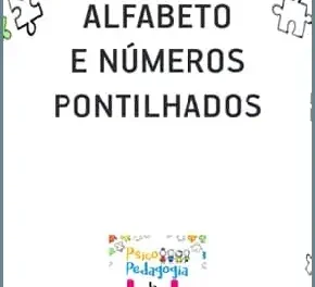 Alfabeto e Números Pontilhados para Colorir